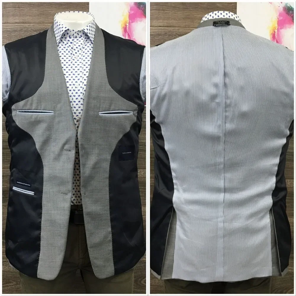TOMMY HILFIGER Mens Blazer Sport Coat Casual 2 Button Jacket Size‎ 42L Wool Suit